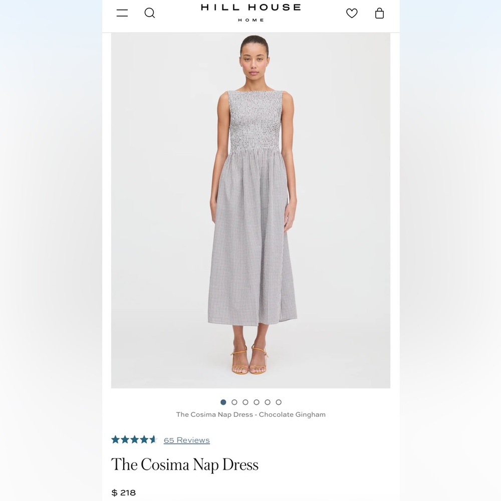 Hill House The Cosima Nap Dress chocolate brown gingham